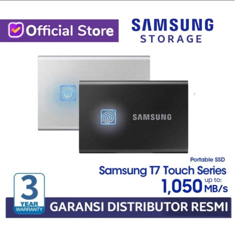 SAMSUNG SSD EXTERNAL PORTABLE T7 TOUCH 500GB / 1TB / 2TB ORIGINAL GARANSI 3 TAHUN RESMI BINTANG MAS