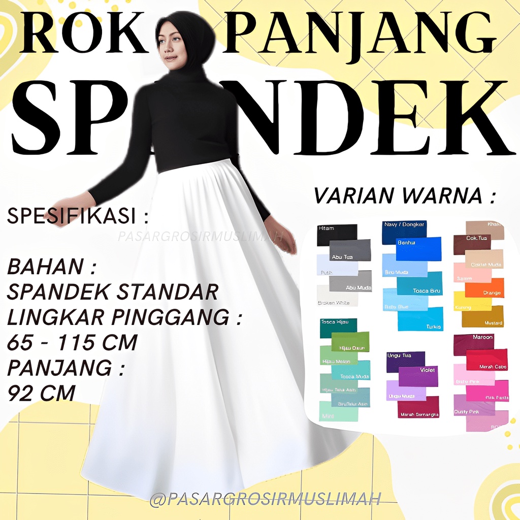 TERLARIS !!! ROK PANJANG STANDAR SPANDEK JERSEY WANITA TERMURAH /  ROK PANJANG UNTUK BB 35 - 65 kg BAHAN PREMIUM MURAH BISA COD &amp; SAMEDAY