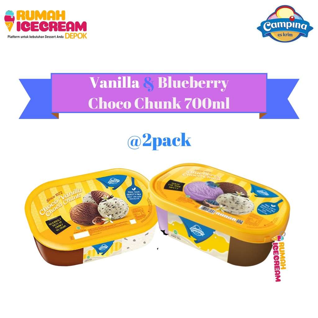 

Eskrim Duo/Vanila & Blueberry Choco Chunk 700ml