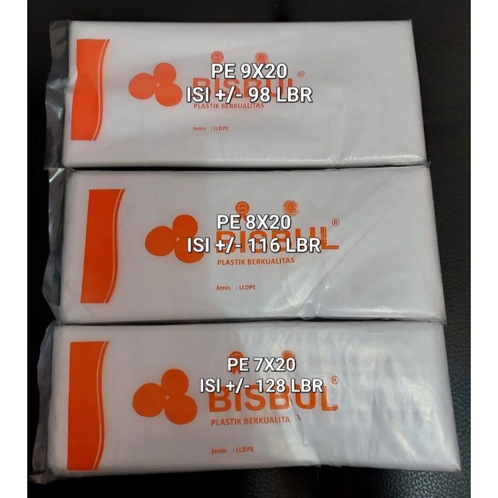Plastik Pe / Kantong Pe Gula / Plastik Es Batu 7x20 / 8x20 / 9x20