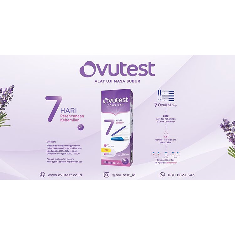 Ovutest 7 Days Plan Free 1pcs Sensitif Compact / Alat Tes Masa Subur / Ovutest Seven Days