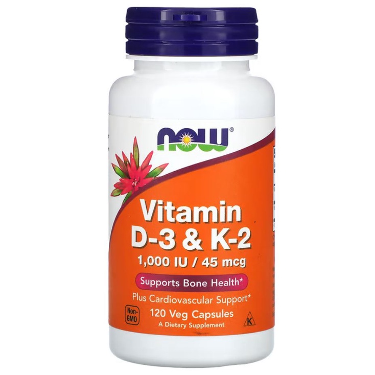 MURAH VITAMIN Now Food Vitamin D3 &amp; K2 ORI USA Vit D3 K2 120 Butir Now D3 K2