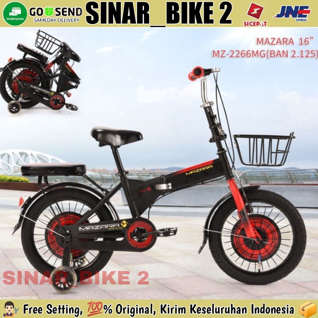 Sepeda Lipat Anak MAZARA 16 &amp; 18 Inch MZ-2266 MG