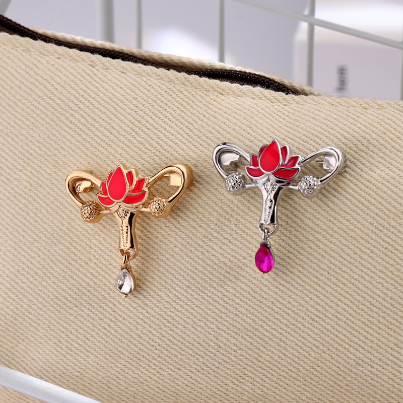 Bros Pin Desain Simbol Medis Uterus Lotus Untuk Perawat Wanita