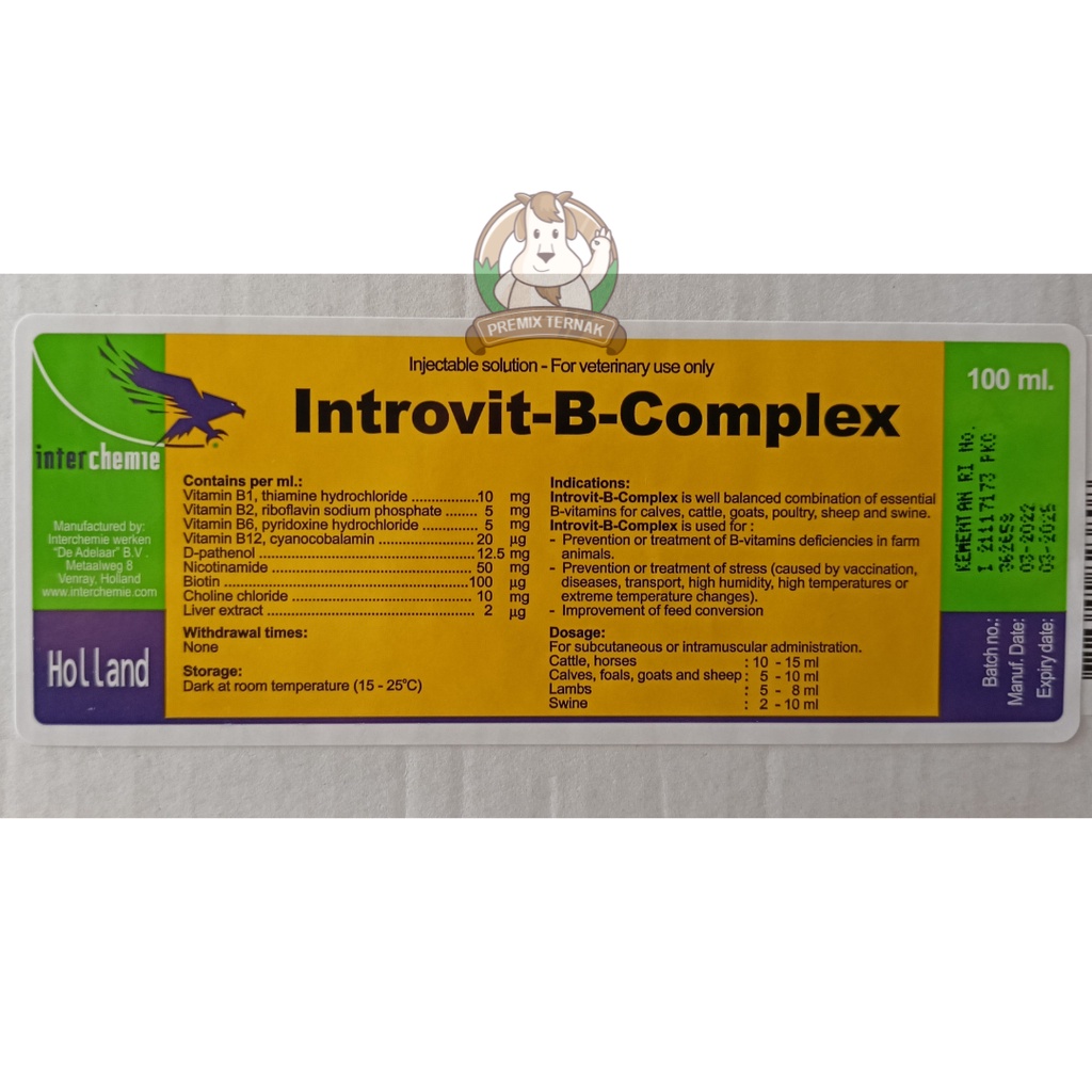 INTROVIT B COMPLEX 100ml Original -  (KONSENTRASI TINGGI DAN BIOTIN)