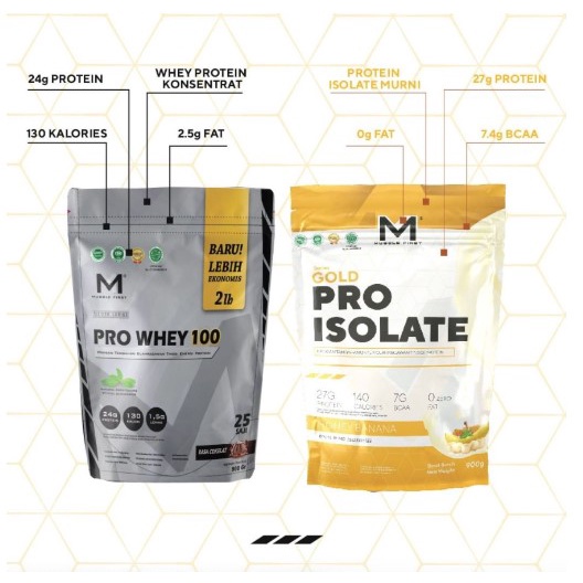 Muscle First Gold Pro Isolate Protein 2LB 2 LB Whey Isolate M1 Gold Pro Isolate Protein HALAL &amp; BPOM
