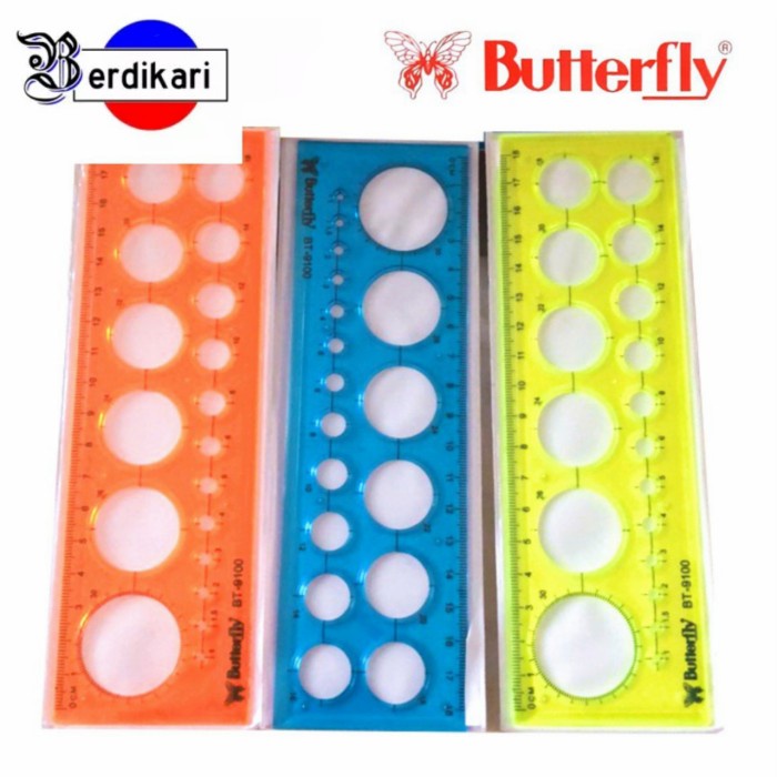 

:>:>:>:>] Penggaris Sablon Lingkaran Bulat Butterfly BT-9100