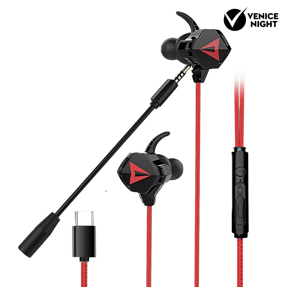 (VNEP) (Berkabel) G5 Portable Type-C In-Ear Earphone No Delay Gaming Headset dengan Mikrofon