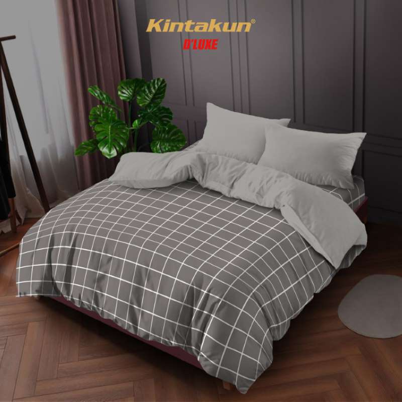 Kintakun Bedcover Set Flat 160/180 Wiyata Aesthetic Dluxe Microtex Abu