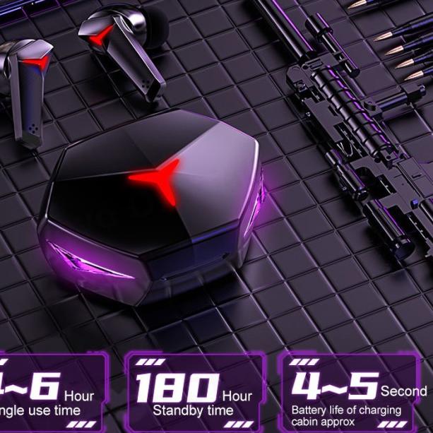 T33 Wireless Bluetooth 5.1 Earphone Gaming Headset TWS Bass Stereo - Hitam