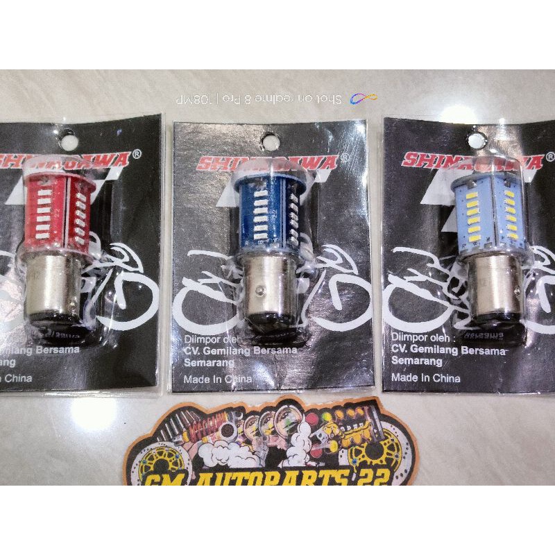 LAMPU REM STOP LED BAYONET 30MATA RUNNING KEDIP KAKI 2 DC 12v  UNIVERSAL SEMUA JENIS MOTOR VIXION/SA
