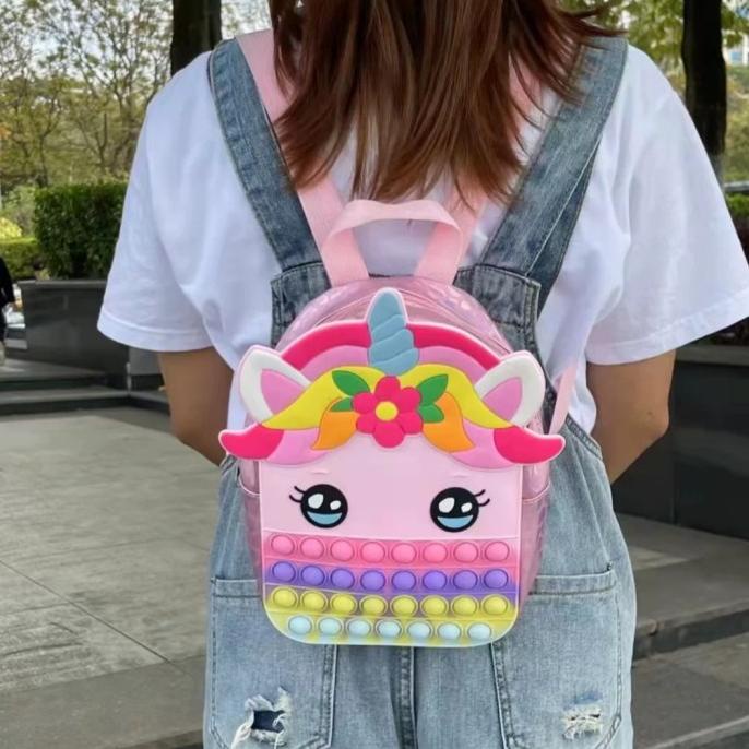 tas ransel pop it unicorn