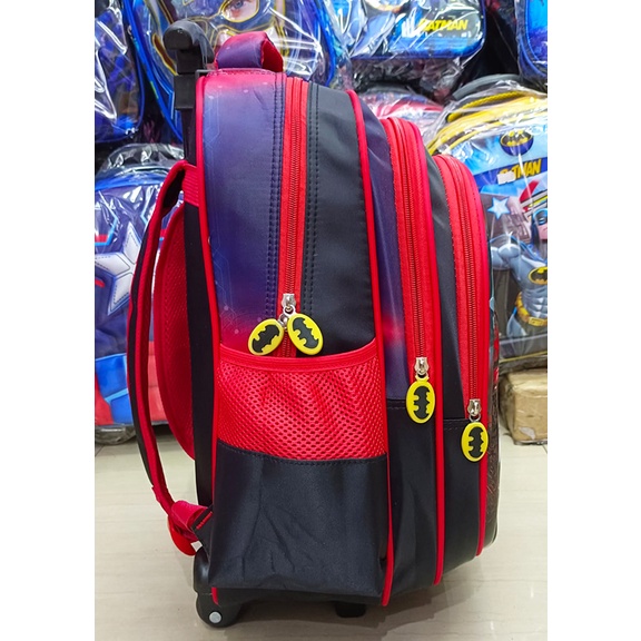TROLLEY DORONG TAS ANAK SEKOLAH SD LAKI LAKI JAGOAN SUPER BINTANG GAMBAR DEPAN TIMBUL EMBOS 3RESLETING KANTUNG BESAR DAN LUAS IMPORT ( HPP HAPPY RUBY LAILA SD 16inch )