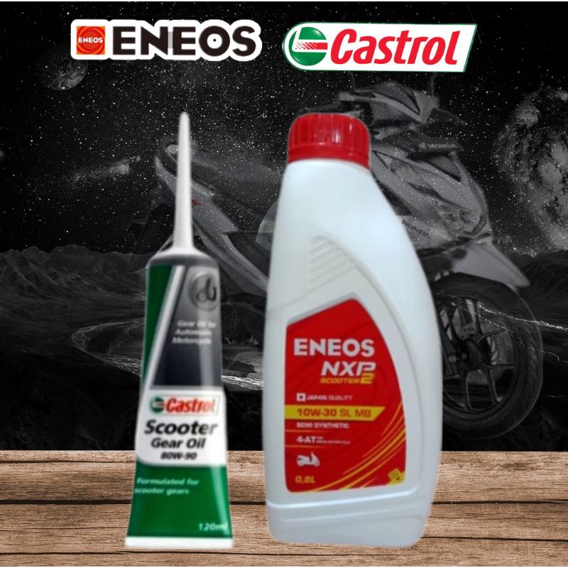 PROMO.!  PAKET OLI MATIC ENEOS NXP2 10W-30 0.8L + OLI GARDAN CASTROL, UNTUK SEMUA MATIC