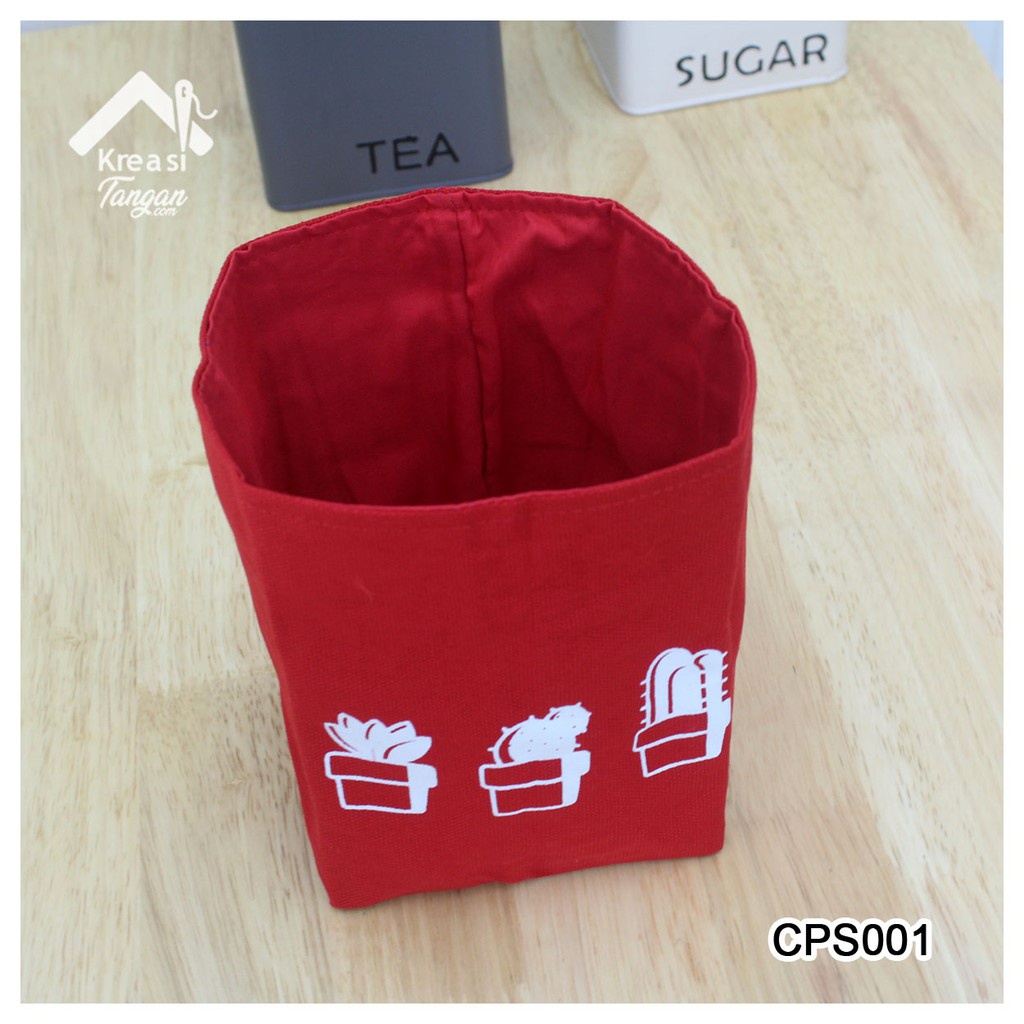 COVER POT / STORAGE MULTIFUNGSI POLOS SABLON CACTUS CPS001