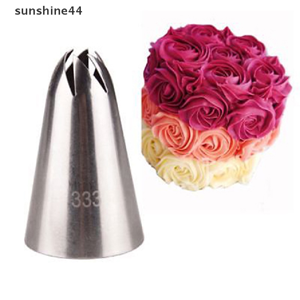 Sunshine Ujung Mulut Pipa Icing Krim Desain Rose Ukuran Besar Bahan Stainless Steel  .