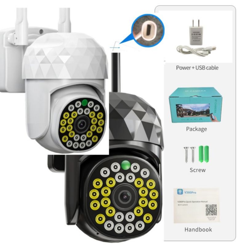 V380 PRO IP CAMERA CCTV WIFI WATERPROOF MINI OUTDOOR CCTV 3 MP FULL HD 1080P