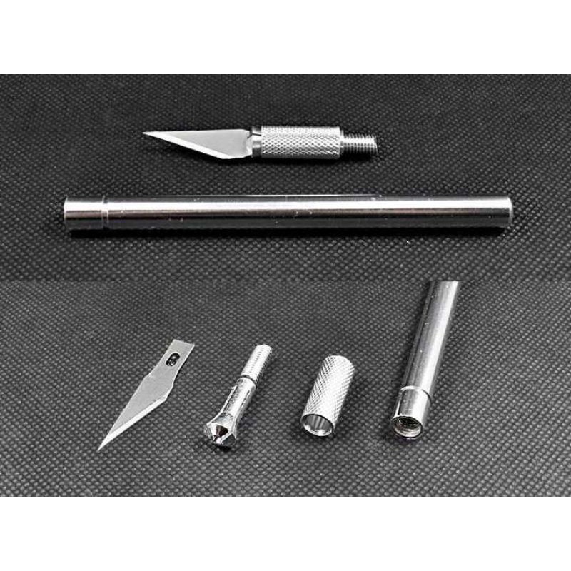 KNIFEZER Pisau Ukir Seni Hobby Crafting Art Knife Metal Handle with 5 PCS Blade 1 Set Pisau Seni Ukir