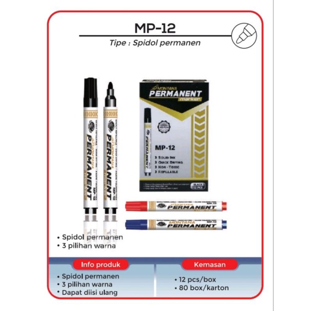 

Spidol Permanen Montana MP-12 Hitam murah 1 pcs
