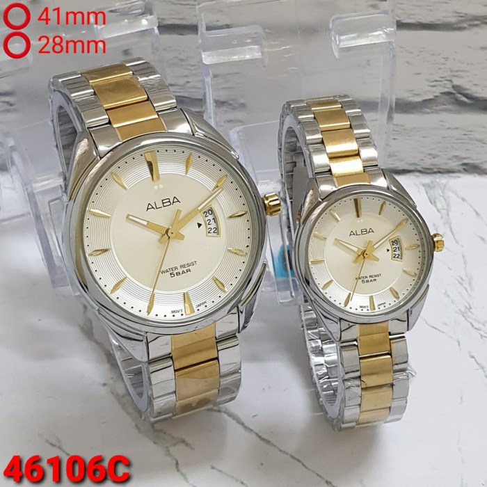 jam tangan Alba couple original water resistance free box 46106