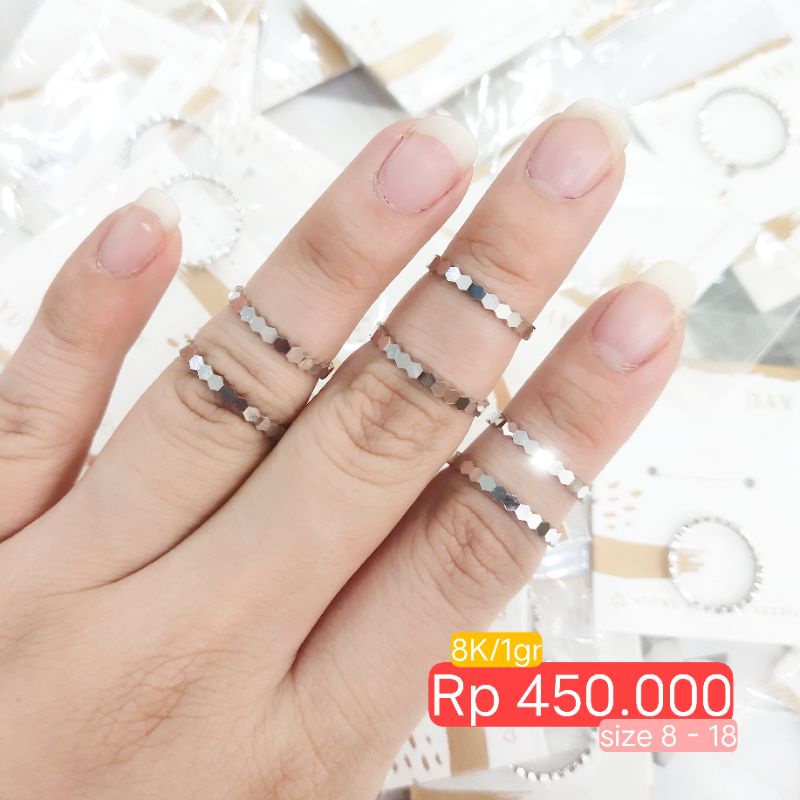 Cincin Couple Fashion Korea Emas Kadar 8K/375 Ring 8 - 18