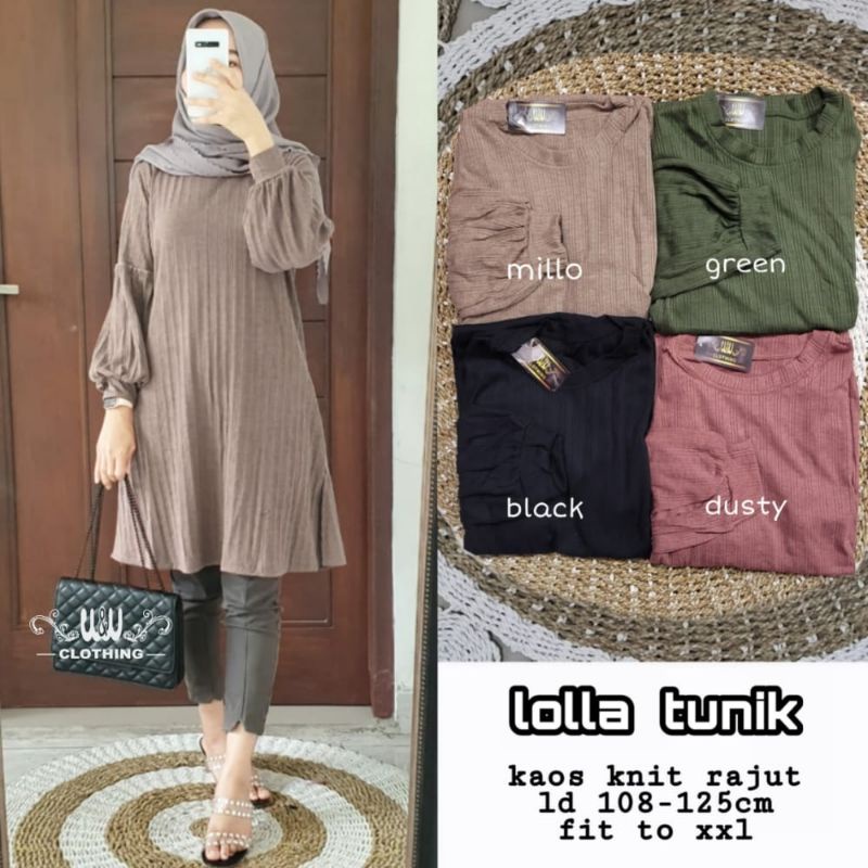 Lolla tunik // Kaos knit tebal Rajut Dewasa