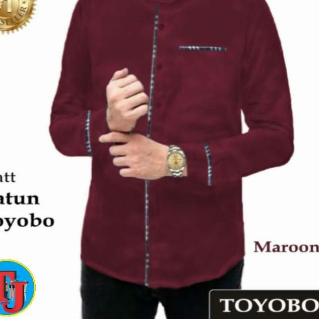 TJ BAJU KEMEJA KOKO MUSLIM LENGAN PANJANG - Navy Mikro, M