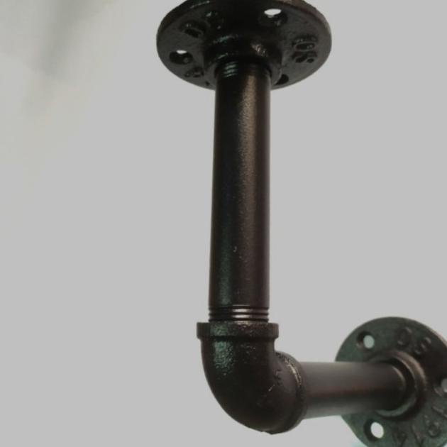 Vintage pipe shelf bracket pipa besi industrial 1/2 inch - pipa 10 cm