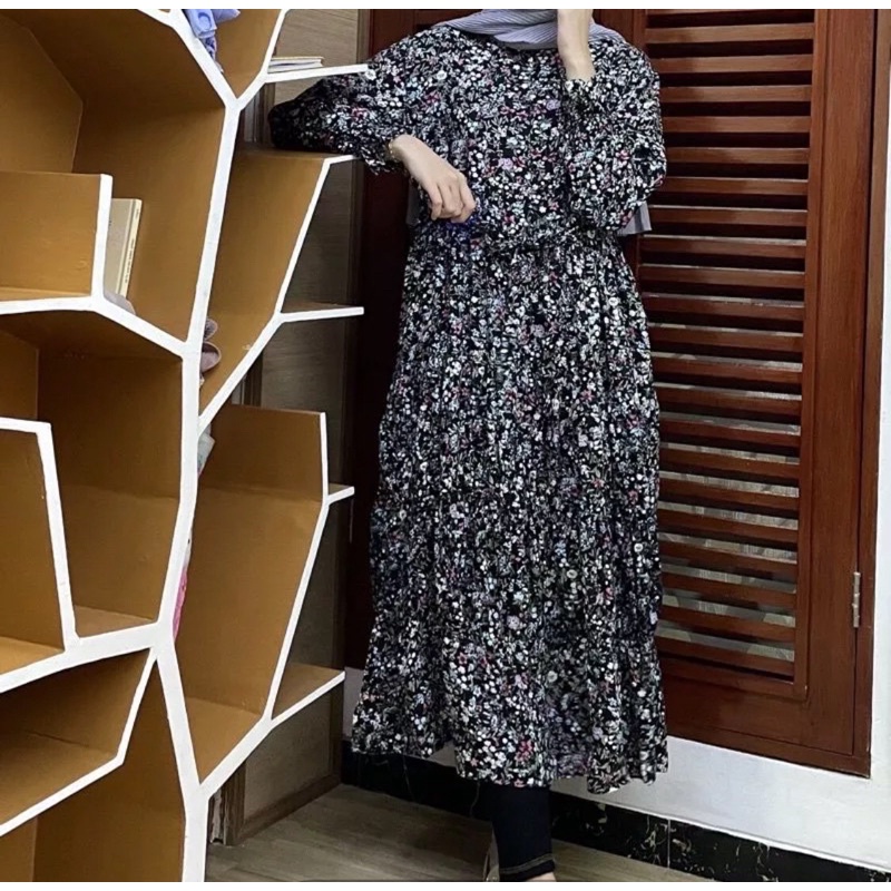 midi dress bahan rayon UNIQLO