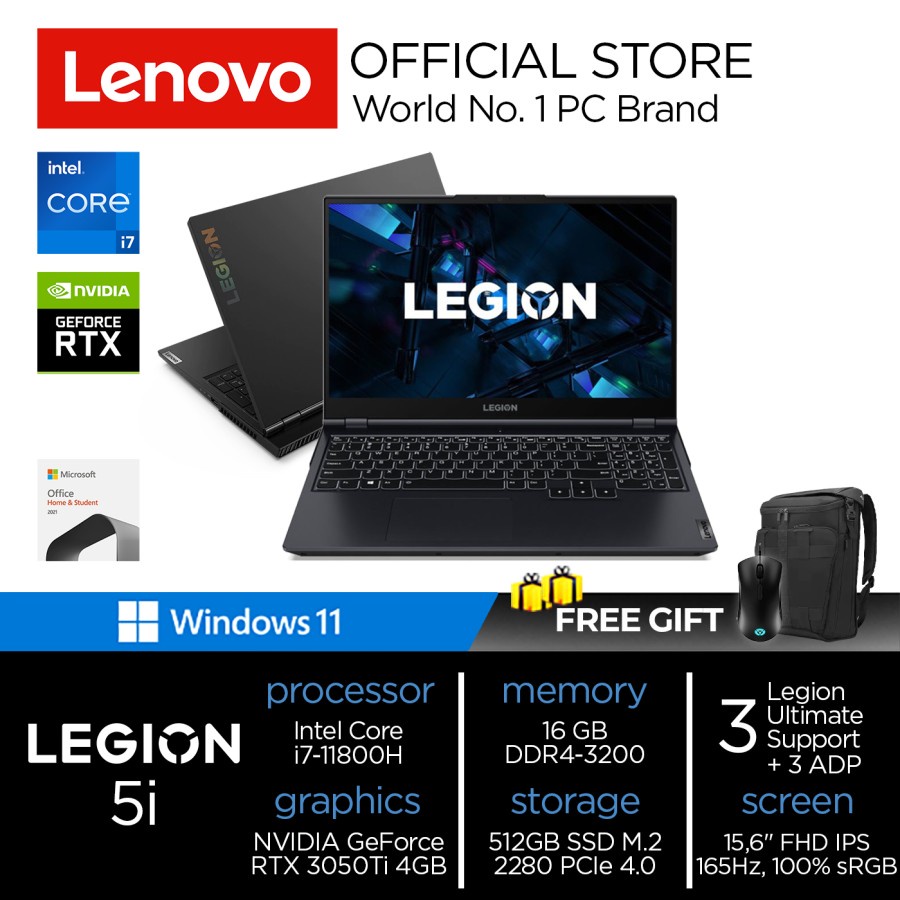 Jual Lenovo Legion 5 15ITH6 | I7 11800H 16GB 512ssd RTX3050Ti 4GB W11 ...