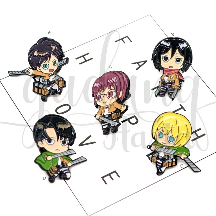 Pin Karakter Attack On Titan Bros Tas Motif Kartun Anime Cowok Simple Tuspin GH 208271