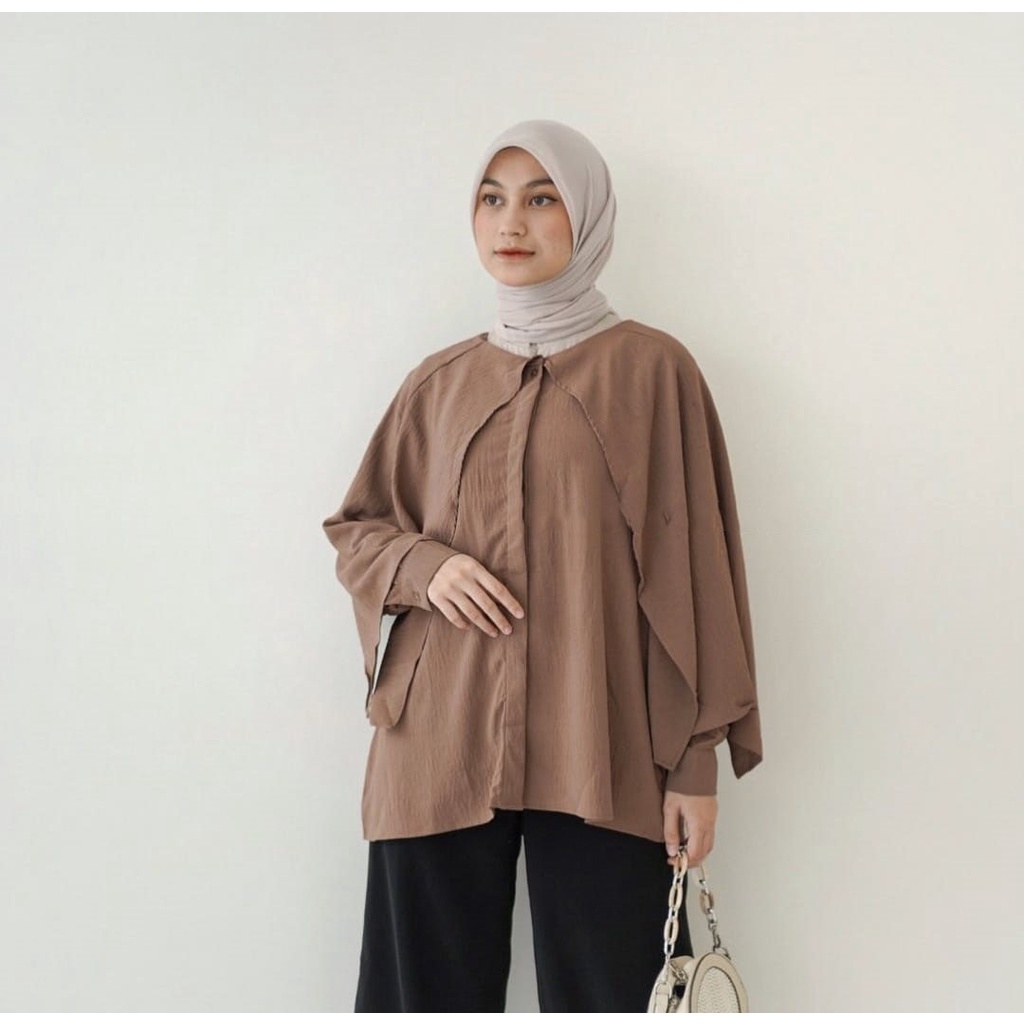 IVELA TOP BLOUSE // ERLA KEMEJA CRINCLE LAYER