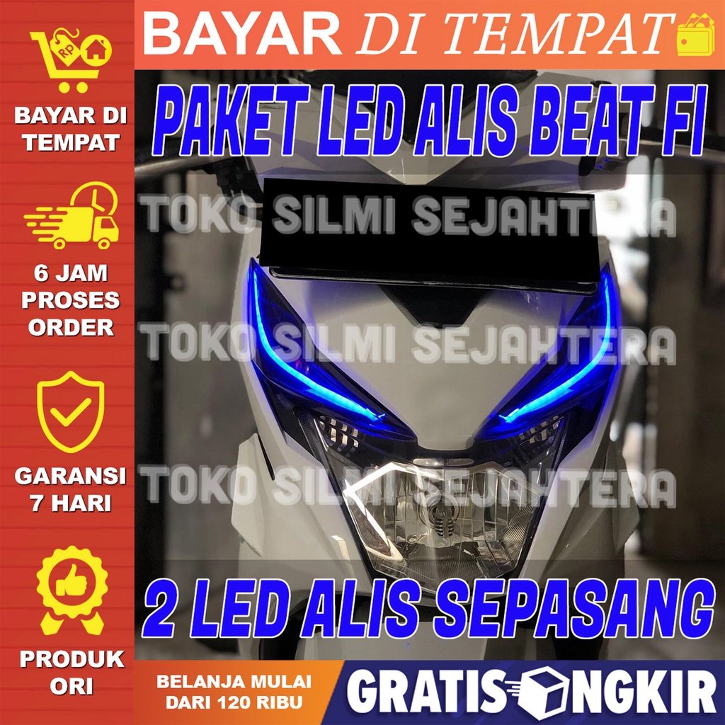 paket lampu alis beat fi kanan kiri non bintik LAMPU ALIS DRL BEAT FI LAMPU SENJA SINGLE WARNA (SEPA