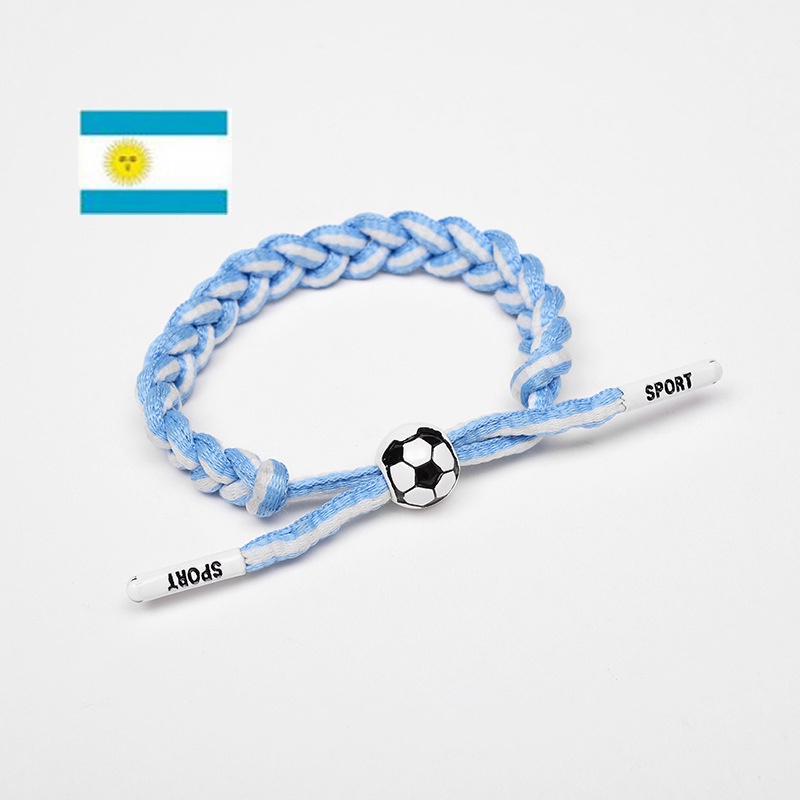 Gelang Tangan Tali Woven Gaya Brazil Prancis Belgentina Jerman Inggris Untuk Fans Sepak Bola