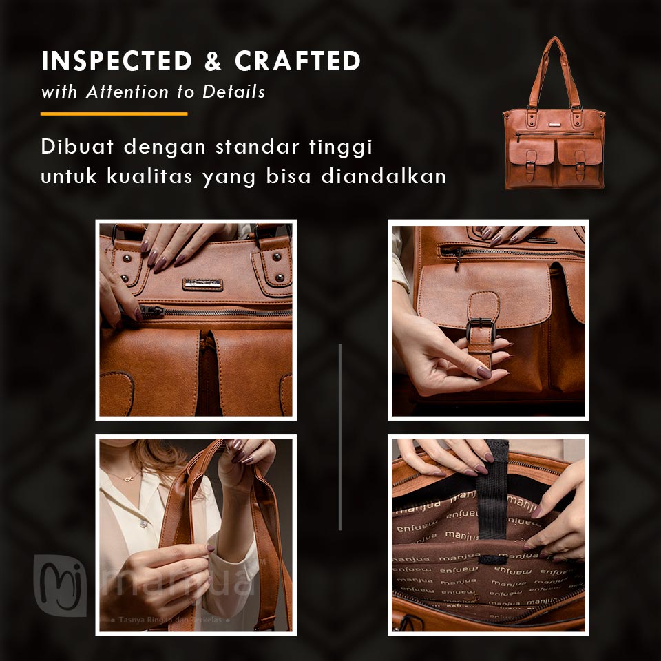 Tas Kerja Klasik VICTORIA BAG By MANJUA. Muat LAPTOP 14 inch. TAS KERJA Wanita. Muat Banyak Barang. Melindungi Laptop Dari Benturan dan Gesekan. Tas Kuliah. Tas Ukuran Besar. Tas Desain Klasik Everlasting.
