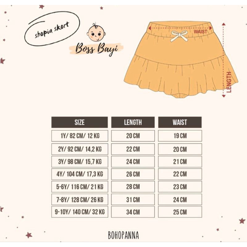BOHOPANNA - Shopia Skort / Rok Celana Anak