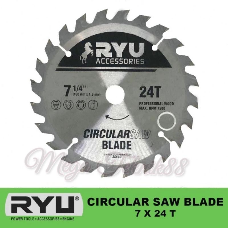 MATA CIRCULAR SAW  RYU 7" x 24T CIRCULAR SAW BLADE MATA POTONG KAYU 7 "