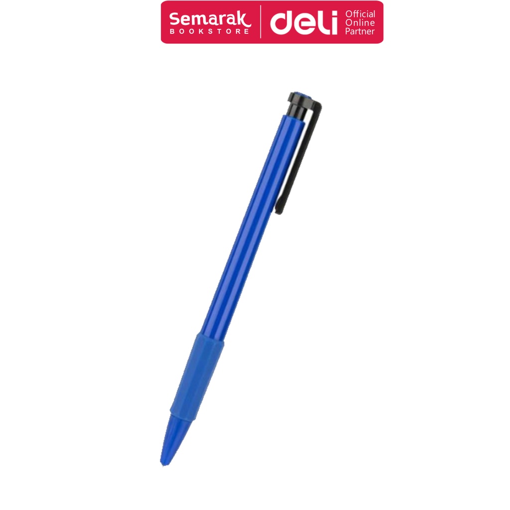 

Deli 6546S Ballpoint Retractable Pen Pulpen Cetek Halus 0.7 mm - Blue