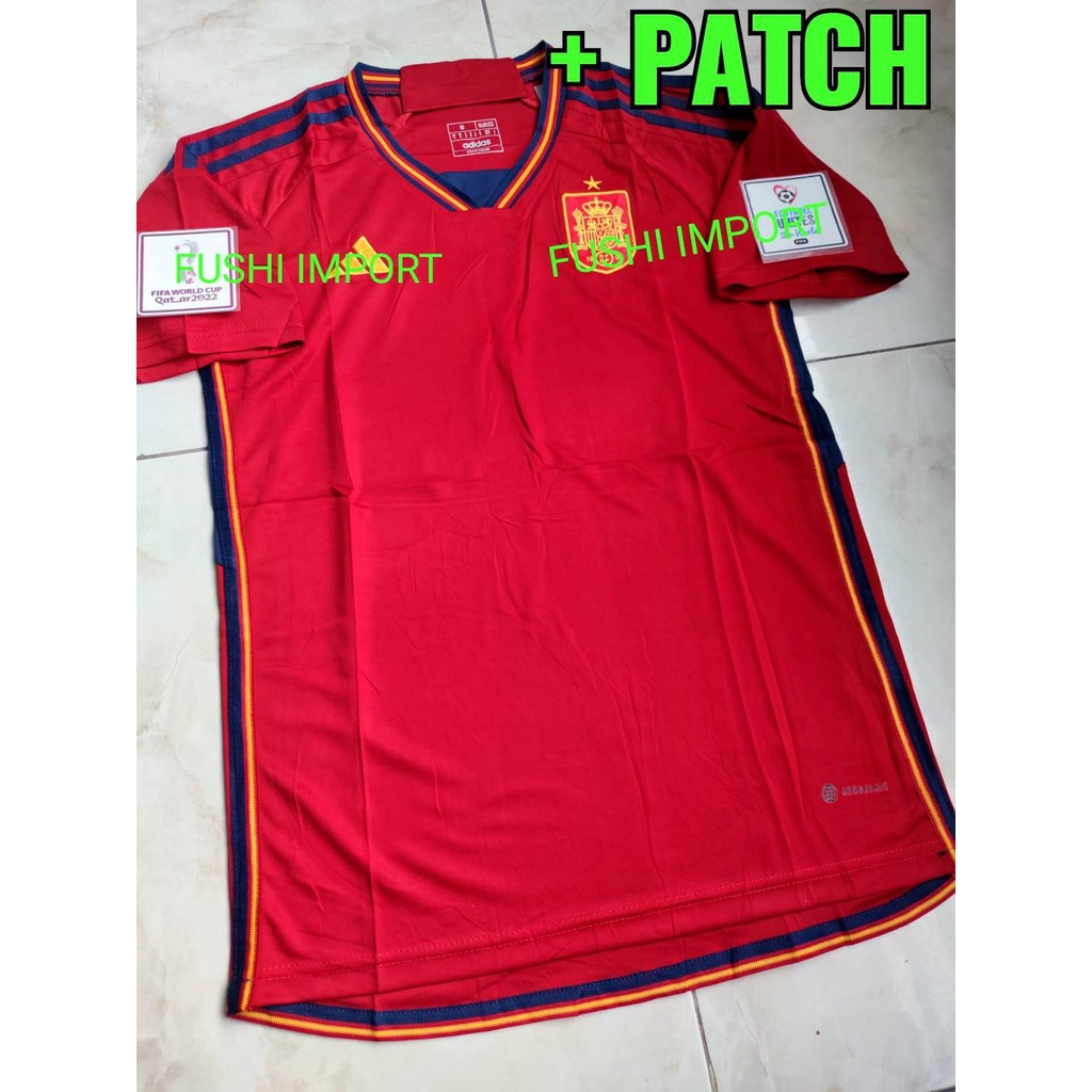 Jersey Baju Bola Spanyol Home Full Patch EURO 2022 2024 Grade Ori