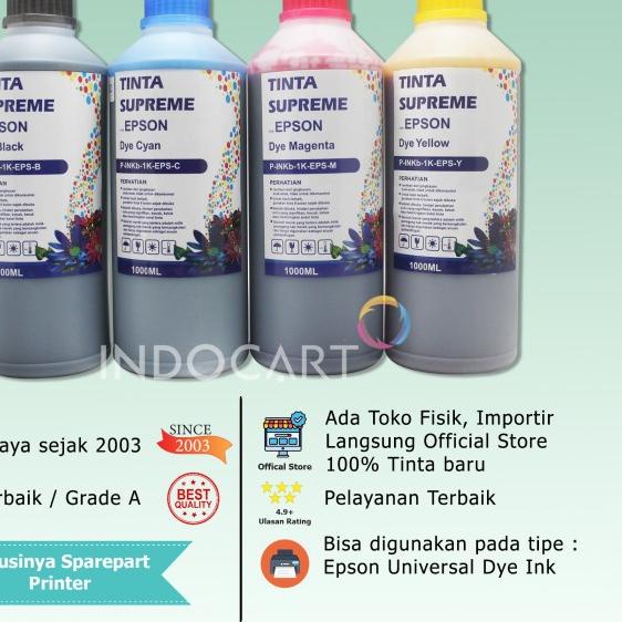 IndoCart Tinta Refill Printer Epson L100 L120 L200 L210 L310 L350-1kg - Hitam