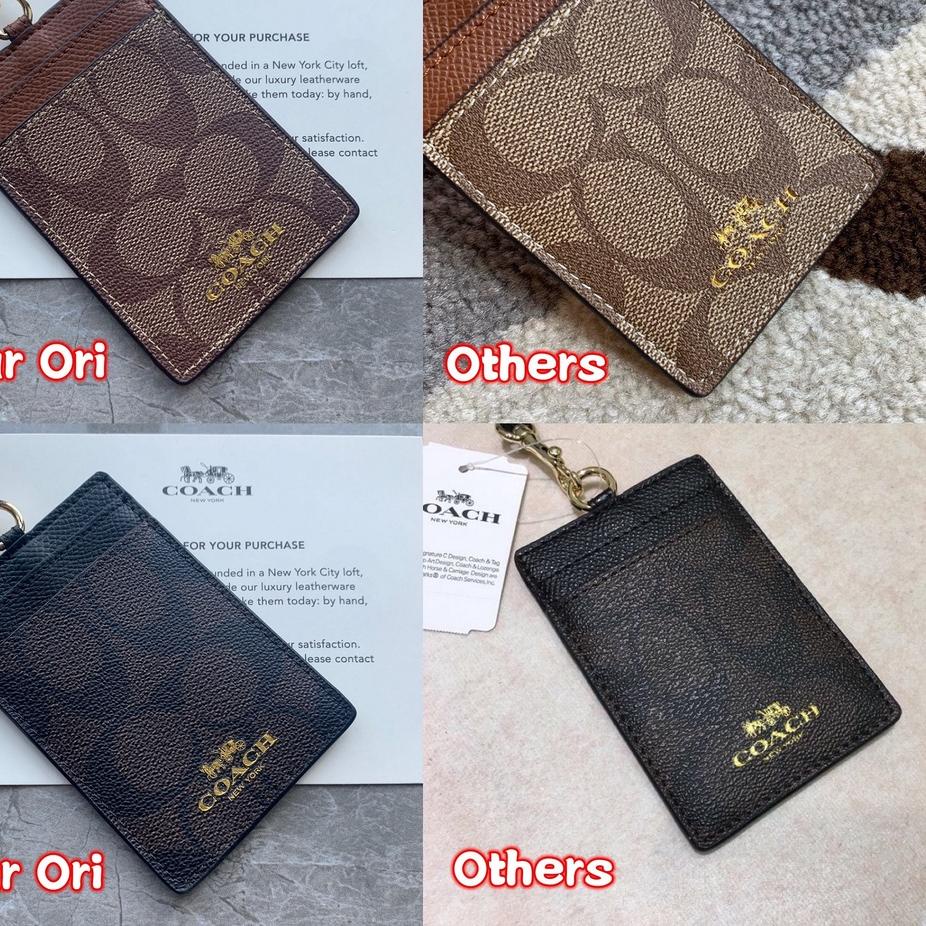 

SPECIAL PRICE (Original) COACH lanyard Kartu kerja Pemegang kartu id DIY klasik Name tag holder Four color ❁ 861