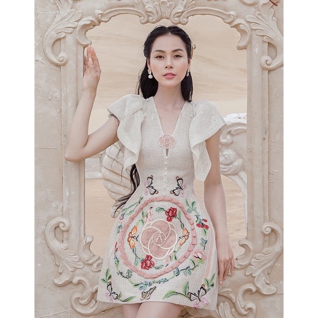 [Premium Series] 3D Embroidery Butterfly Flower Dress Import Premium