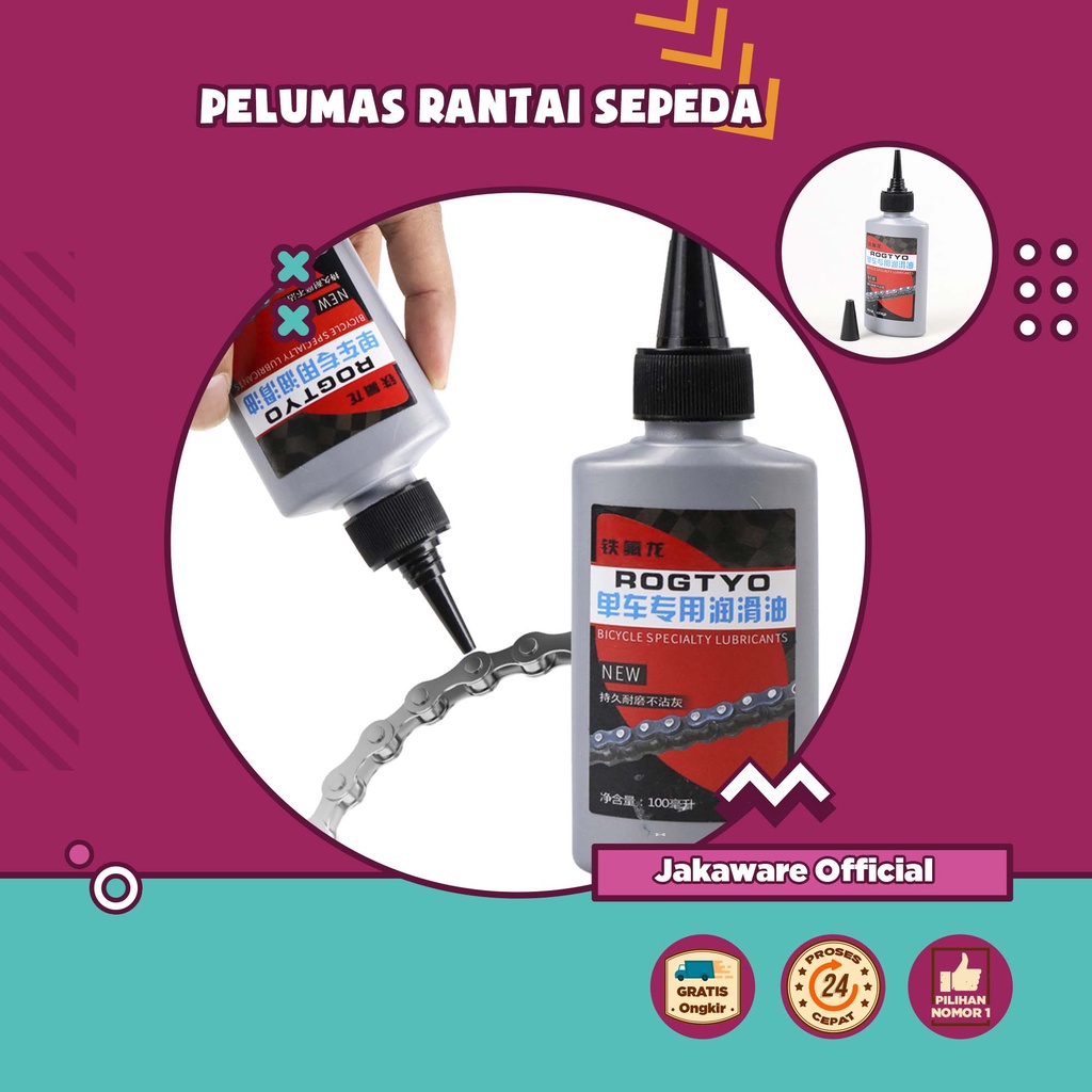 ROGTYO PELUMAS RANTAI SEPEDA BIKE CHAIN LUBRICANT OIL 100ML PELICIN ANTI KARAT DEBU PEMBERSIH PENGHI