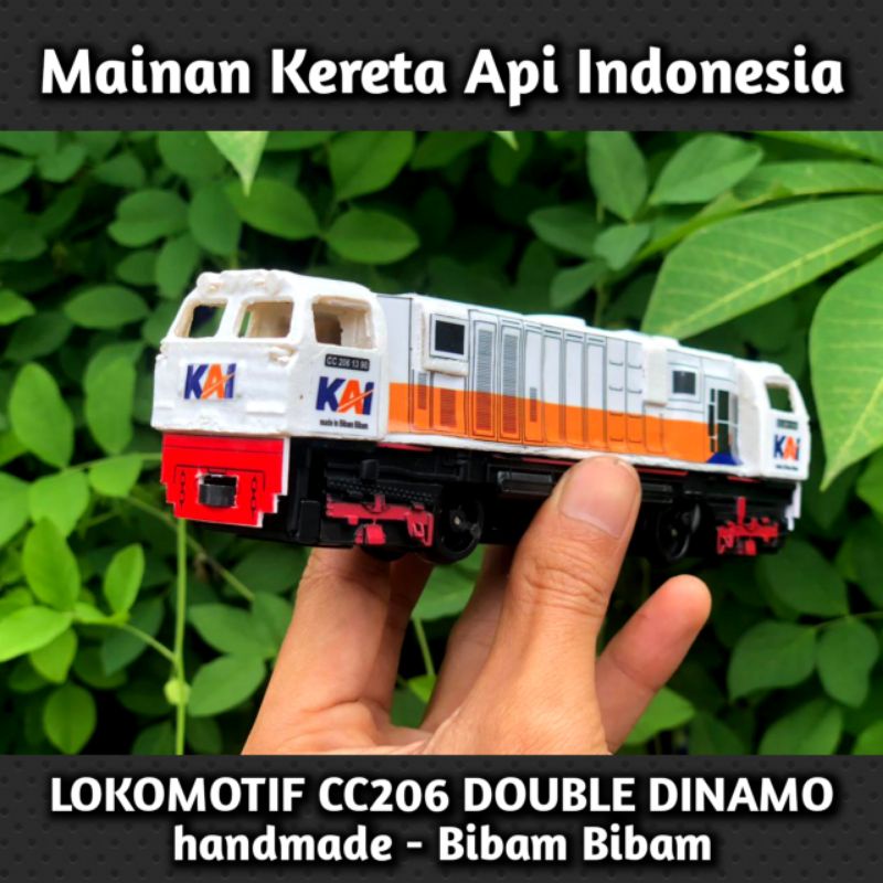 Mainan Kereta Api Indonesia LOKOMOTIF CC206 DOUBLE DINAMO by Bibam Bibam