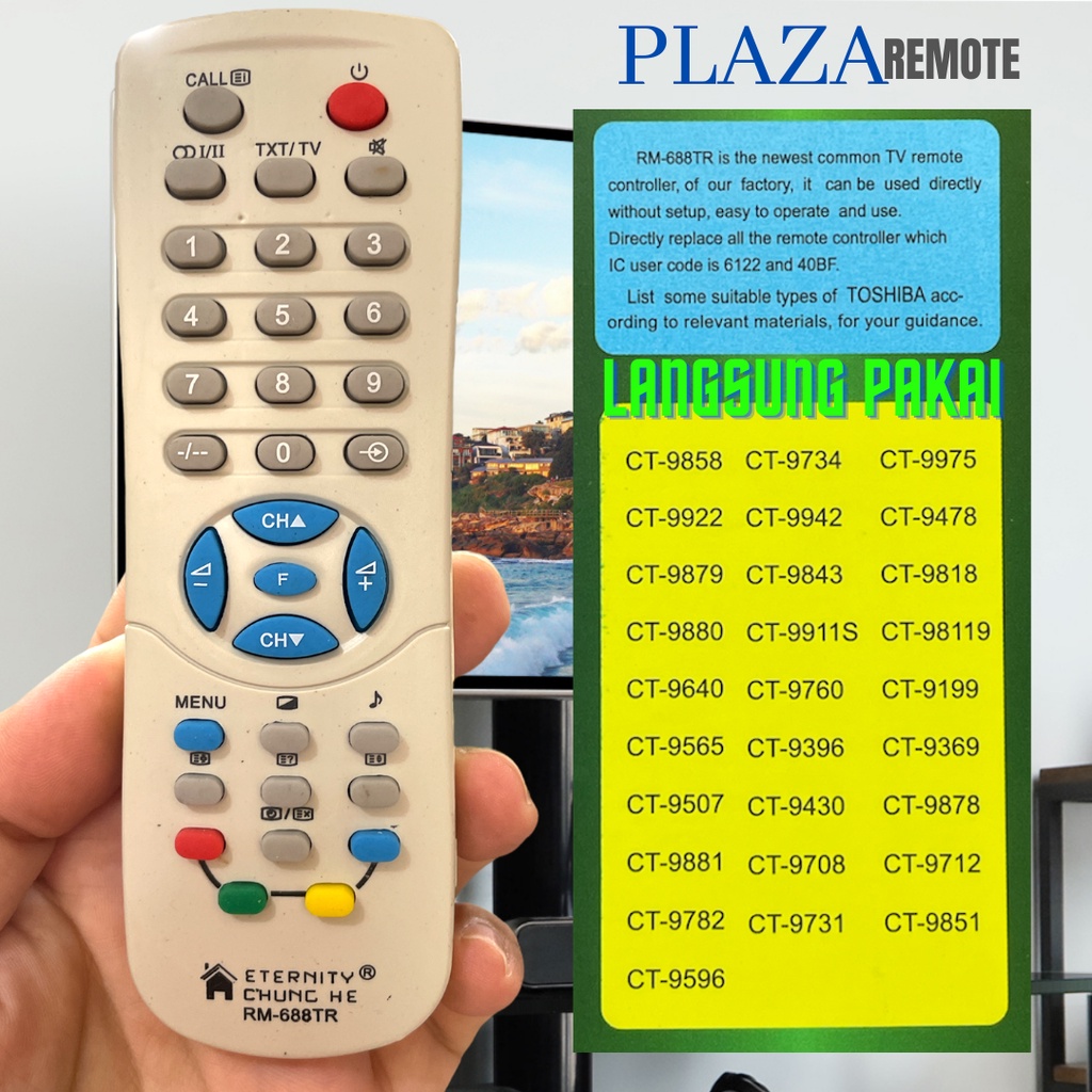 REMOTE TV TOSHIBA BOMBA REGZA LCD LED MULTIFUNGSI TANPA SETTING