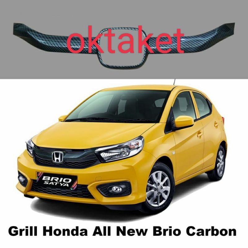 cover grill depan All new Brio 2018 2019 2021 2023 Rs &amp; Satya hitam glossy &amp; Carbon