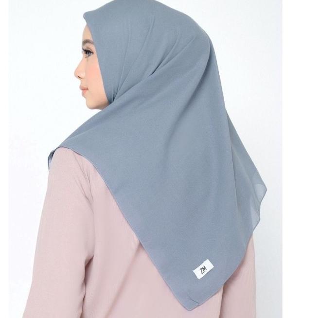 ZM Zaskia Mecca - Sana Dark Grey Hijab Kerudung Segi Empat