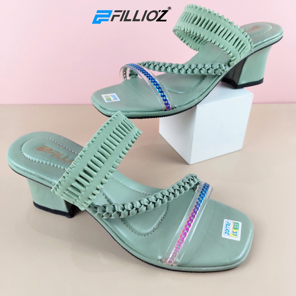 Fillioz Shanum Sandal Heels Wanita Terbaru Jelly Kerut Elastis Hak 5cm