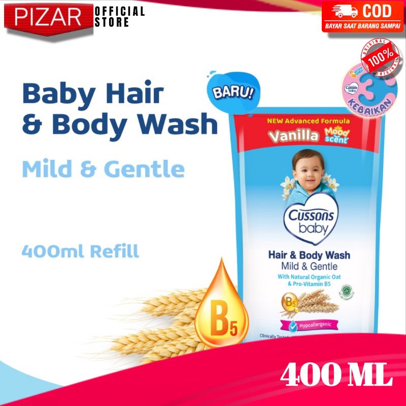 Cussons Baby Hair Bodywash Mild Gentle Sabun Bayi 2in1 Refill 400mL
