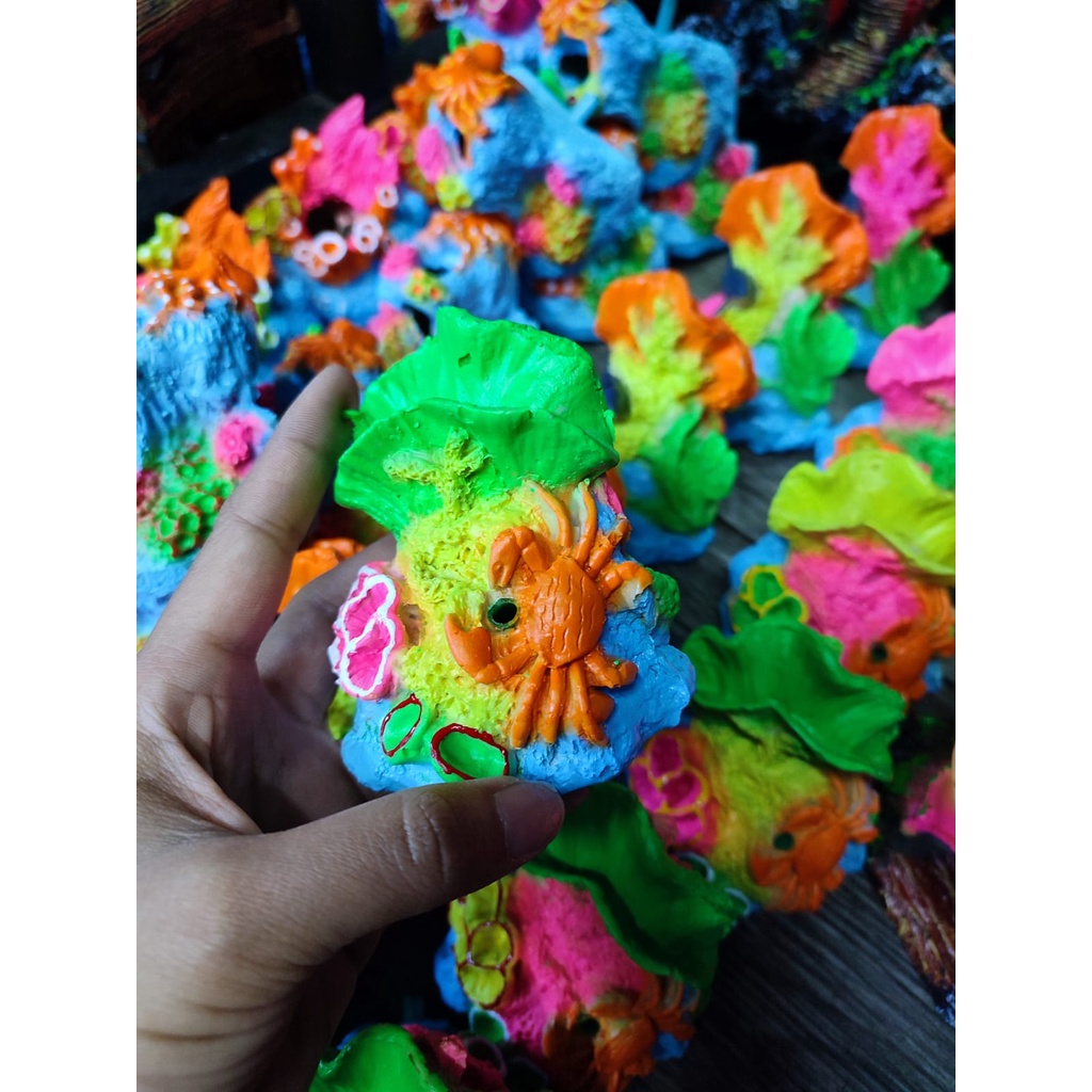 MINIATUR/Hiasan Aquarium - Coral Kepiting Gelembung